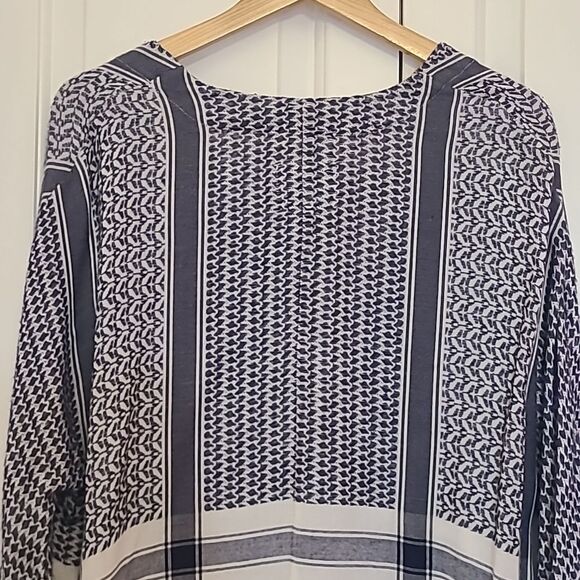 Rails x Anthropologie LILY YARN-DYED Jacquard Blue & White Plaid Top Size S - Picture 8 of 15
